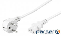 Кабель блоку живлення IEC-Schuko / M-> C13 / F 1.5m, 90 вилка 0.75кв.mm D = 5.5mm, Standar (75.09.6030-60)