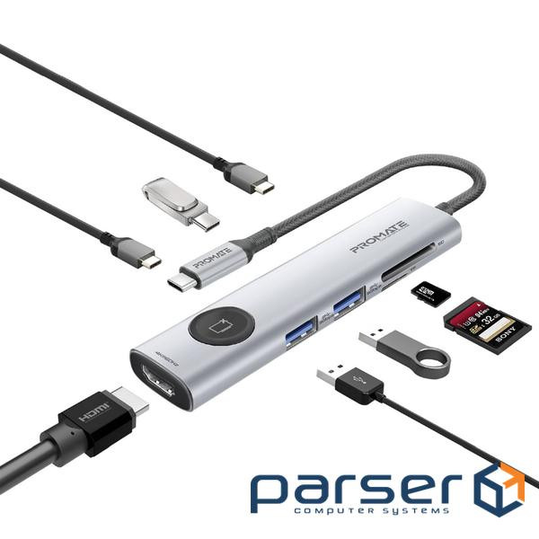USB-хаб Promate ComandHub-Lite USB Type-C Grey