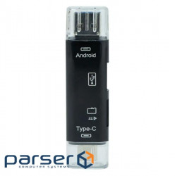Кардрідер Dynamode 3-in-1 OTG Smart TF/MicroSD(HC) & USB 2.0 to Type-C & Micro USB пластик ч (D-188) (D-188)