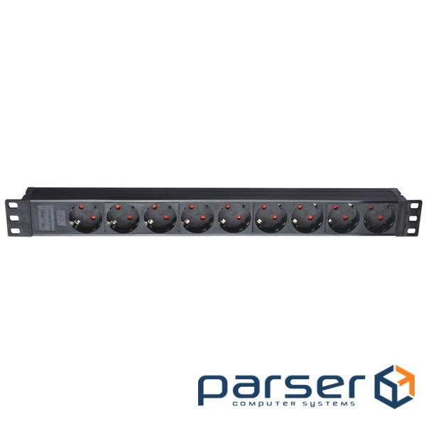 Блок розеток ESERVER WT-2261A-GER-9WAY 9 розеток 