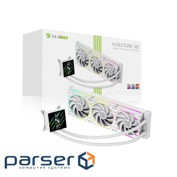 Процесорний кулер 66.89 CFM, 2.62mmH20, 32.12dBA, 800-2500RPM water pump:NOICE 30 (HAILSTORM 360 WH)
