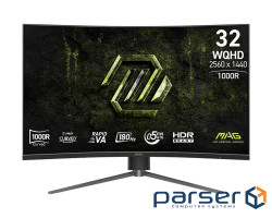 Монітор MSI 31.5" MAG 325CQPF-E18 2xHDMI, DP, Audio, VA, 2560x1440, 180Hz, 0.5 (9S6-3DC14H-201)