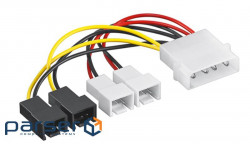 Internal power cable MoleX-FanPower 3p M/M,x4 (2x5V+2x12V) 0.15m D=8x2.0mm (62.09.8296-1)