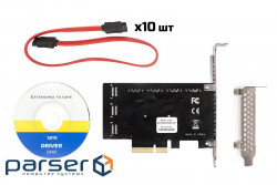Controller FRIME PCIe x4 to 10xSATAIII, ASM1166+JMB575 (ECF-PCIETO10SATAIII001)