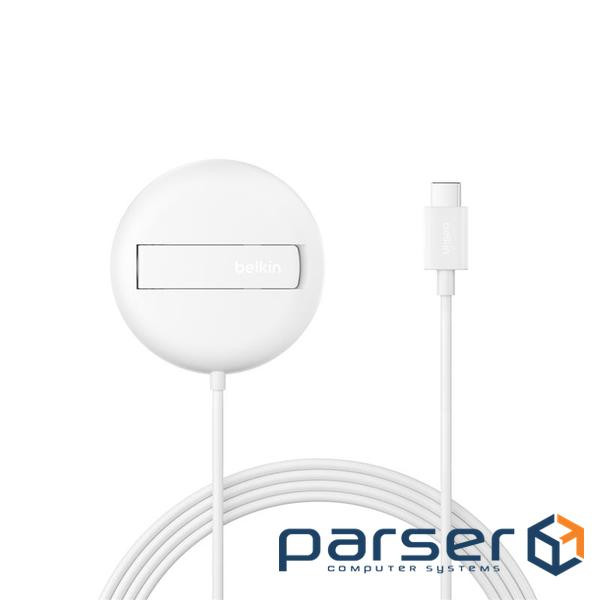Зарядний пристрій бездротовий Belkin UltraCharge Magnetic Kickstand 15Вт, білий (WIA011HQWH)