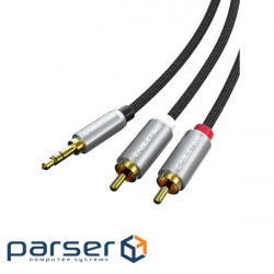 Cable Cabletime AUX 3.5 mm M - 2xRCA M, 1.8 m, Black (CF13K)