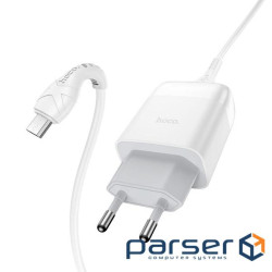 Зарядний пристрій HOCO C72Q Glorious USB QC3.0 + cable USB to Micro 5P 18W White (6931474732538)