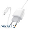 Зарядний пристрій HOCO C72Q Glorious USB QC3.0 + cable USB to Micro 5P 18W White (6931474732538)