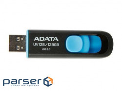USB флеш накопичувач A-DATA 128GB UV128 Black / Blue USB 3.1 (AUV128-128G-RBE)