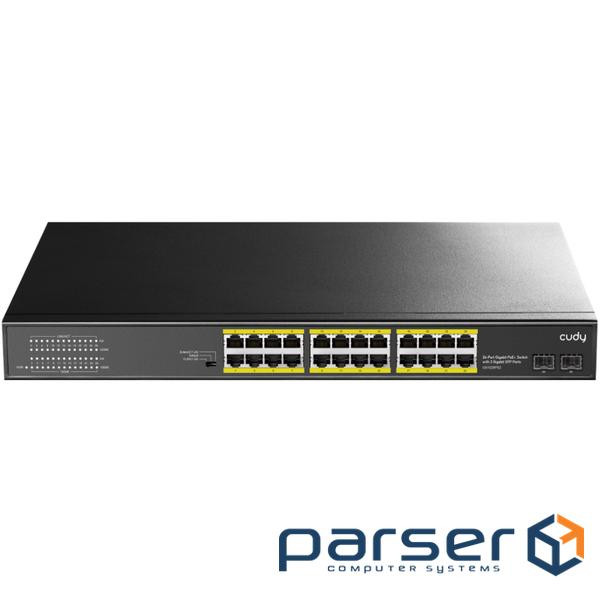 Комутатор Cudy GS1028PS2, 24-Gigabit PoE+ Switch with 4 Uplink Gig Ports and 2 Gig SFP Slots 300W