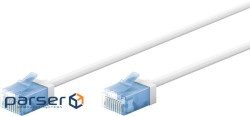 Патч-корд неекранований RJ45 UTP6a 1.0m,patch Slim U-Flexi LSOH PoE+ Cu,білий (75.07.4286-1) (75.07.4286-1)