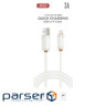 Дата кабель USB 2.0 AM to Lightning 1.0m 3A white XO (XO-CB-300UL-WH)