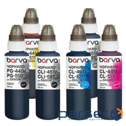 Чорнило Barva Canon PGI-520PGBK pigm + CLI-521BK/C/M/Y/GY 6x100 мл special (CPGI520-100-3MP)