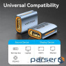Адаптер Vention HDMI - HDMI (F/F), Aluminum Alloy, Blue (AIUH0)
