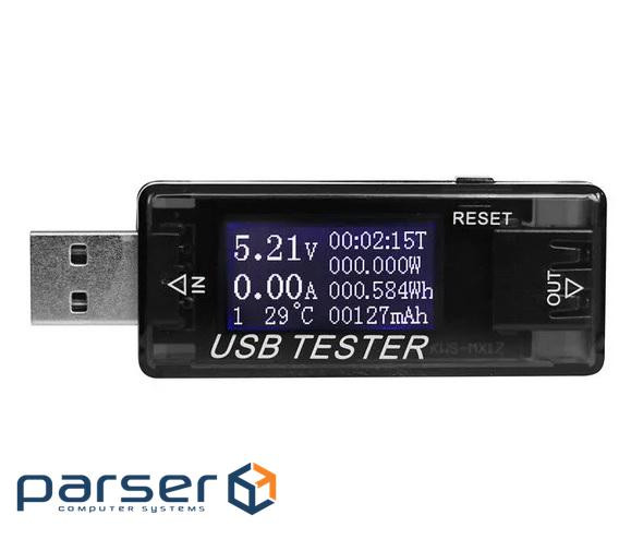 USB тестер Keweisi KWS-MX17 напруги (4-30V) та току (0-5A), Black (YT-KWS-MX17)