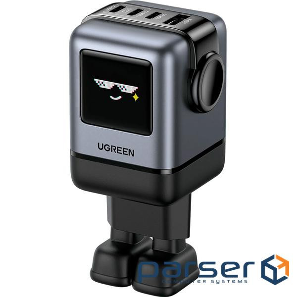 Зарядний пристрій Ugreen 1xUSB + 3xUSB-C GaN 100W Robot X688 gray (45515B)