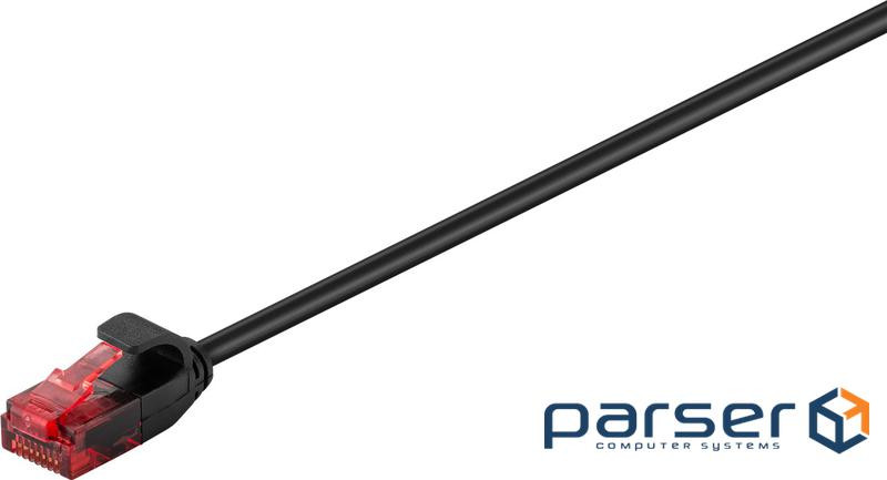 Патч-корд неекранований RJ45 UTP6 10.0m, patch Slim PoE D=3.6mm Cu Gold,чорний (75.09.3730-1)