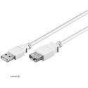 USB2.0 A M/F device extension cable 0.3m, AWG24+28 2xShielded D=4.0mm Cu, white (75.09.6196-1)