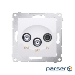 Розетка Premium для антенны SAT+SAT+RTV, белый (DASK2.01/11)