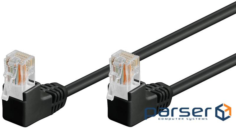 Патч-корд неекранований RJ45 UTP5e 3.0m, patch D=4.9mm AWG26 2x90е Gold,чорний (75.09.6088-1)