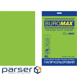 Папір Buromax А4, 80g, INTENSIVE green, 20sh, EUROMAX (BM.2721320E-04)