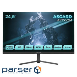 Монитор ASGARD Gaming 24.5" AS255QM IPS Black 240Hz, 1920x1080, 300 кд/м2, 1 мс, DisplayPort, 2хHDMI