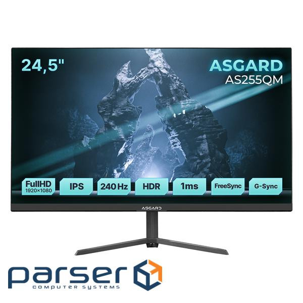 Монитор ASGARD Gaming 24.5" AS255QM IPS Black 240Hz, 1920x1080, 300 кд/м2, 1 мс, DisplayPort, 2хHDMI