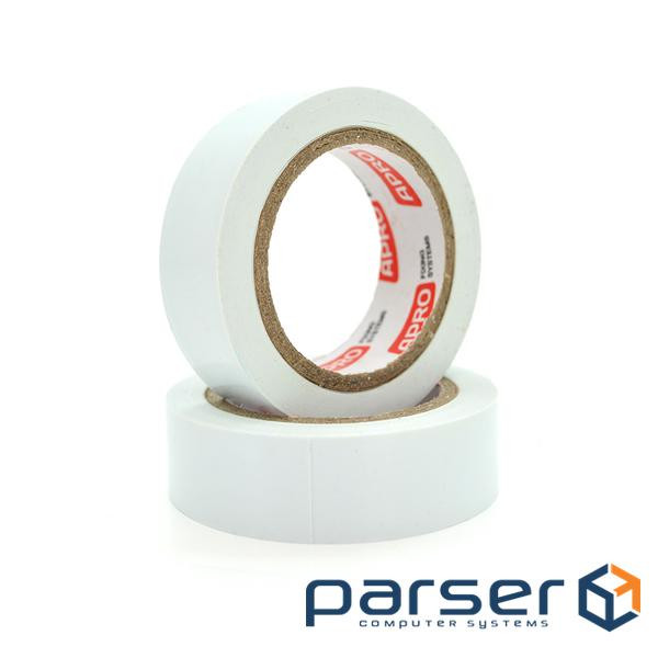 Ізолента APRO 0,14 мм * 17 мм * 10 м (біла), діапазон робочих температур: від (0,14мм*17мм*10м) )