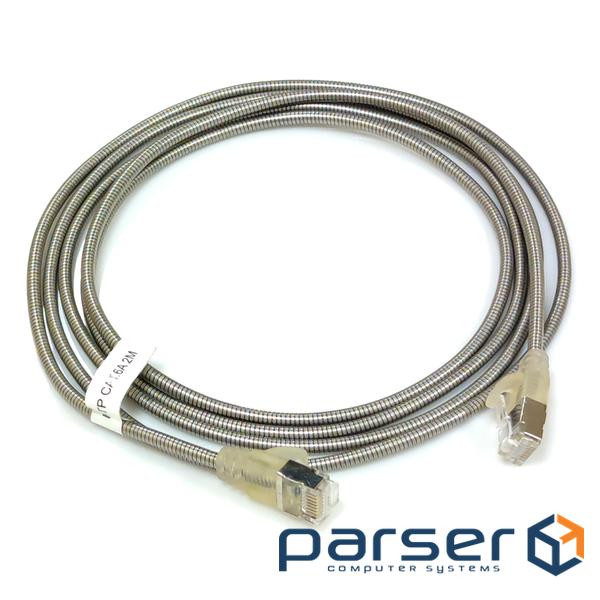 FTP patch cord, 3 m, cat. 6A, reinforced, silver (PAFT7300-C6a-MS)