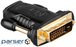 Перехідник моніторний HDMI-DVI F/M,24+1 Dual Link Gold Moulded,чорний (84.00.7048-1) (84.00.7048-1)