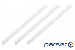 Plastic springs for binder 2E, 19mm, white, 100pcs (2E-PL19-100WH)