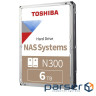 Накопитель HDD SATA 6.0TB Toshiba N300 NAS 7200rpm 512MB (MN10ADA600S)