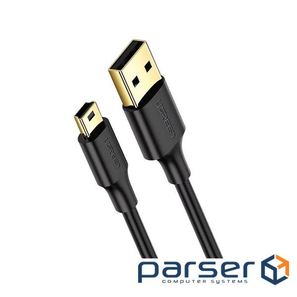 Кабель USB 2.0 AM - miniUSB (5P), 3 м, Black, Ugreen US132, 2A (10386) (10386_US132)