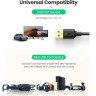 Кабель USB 2.0 AM - miniUSB (5P), 3 м, Black, Ugreen US132, 2A (10386) (10386_US132)