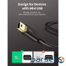 Кабель USB 2.0 AM - miniUSB (5P), 3 м, Black, Ugreen US132, 2A (10386) (10386_US132)