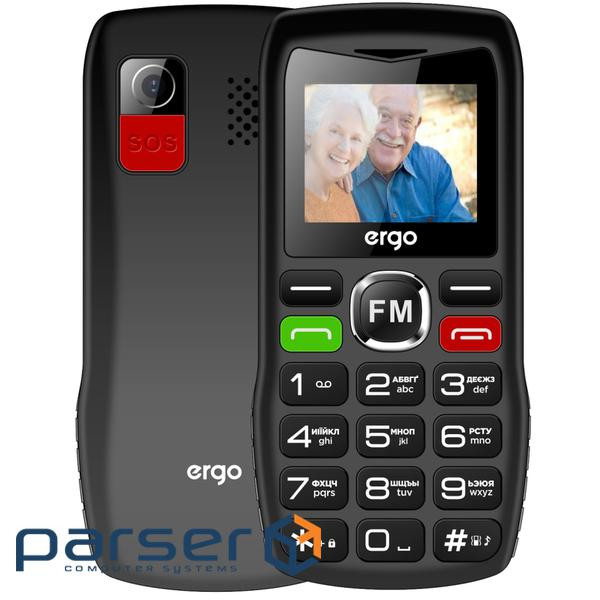Мобильный телефон Ergo R182 Dual Sim Black, 1.77" (160х120) TFT / кнопочный моноблок / (R182 Black)