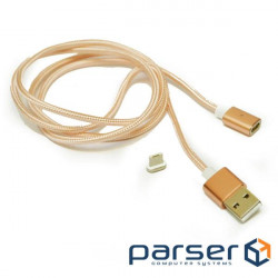 Cable Ninja USB-microUSB, magnetic, 1m, Gold (YT-MCFB-M/G/09165) blister 