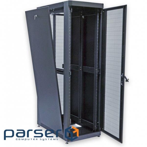 Шафа 19 42U, 610х1055 мм (Ш * Г), чорний, перфоровані двері (66%) (UA-MGSE42610MPB)