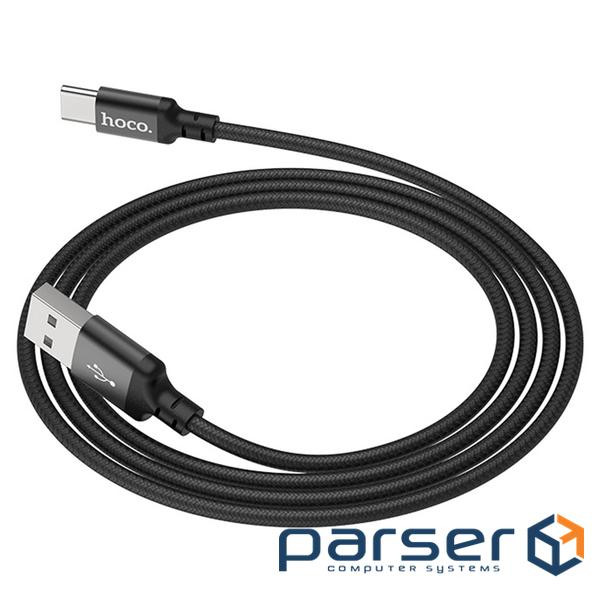 Кабель Hoco X14, Type-C-USB, 3A, Black, довжина 2м , BOX (Hoco X14 / TB)