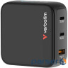 Зарядний пристрій VERBATIM Mini GaN 100W 2xUSB-C, 1xUSB-A, PD3.0, QC3.0 Black (30239)