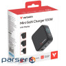 Зарядний пристрій VERBATIM Mini GaN 100W 2xUSB-C, 1xUSB-A, PD3.0, QC3.0 Black (30239)