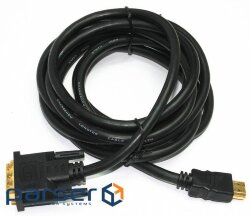 Кабель мультимедийный HDMI to DVI 18+1pin M, 7.5m Cablexpert (CC-HDMI-DVI-7.5MC)
