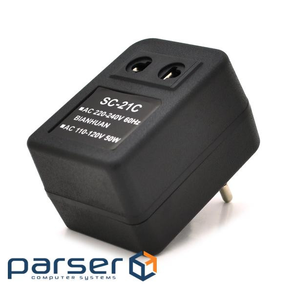 Перетворювач напруги трансформаторний 50W Input 220 V / Output 110V, + універсальна роз (HC-005-50W) (HC-005-50W)