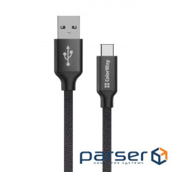 Date cable USB 2.0 AM to Type-C 2.0m black ColorWay (CW-CBUC008-BK)
