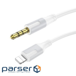 Кабель мультимедійний Lightning to 3.5mm M 1.0m white BOROFONE (6941991108570)