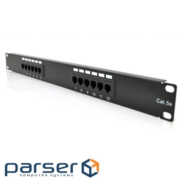 Патч-панель 19 12х RJ-45 UTP 1U cat.5e Pipo (PP125191U)
