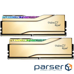 Модуль пам'яті G.SKILL Trident Z5 Royal DDR5 6000MHz 32GB Kit 2x16GB Gold (F5-6000J2836G16GX2-TR5G)