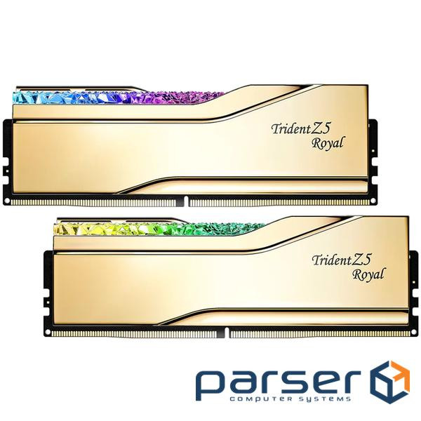 Модуль пам'яті G.SKILL Trident Z5 Royal DDR5 6000MHz 32GB Kit 2x16GB Gold (F5-6000J2836G16GX2-TR5G)