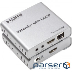 Подовжувач HDMI сигналу PowerPlant HDMI 4K/30hz, до 100м, через CAT5E/6, loop-out (HDES12 (CA912964)