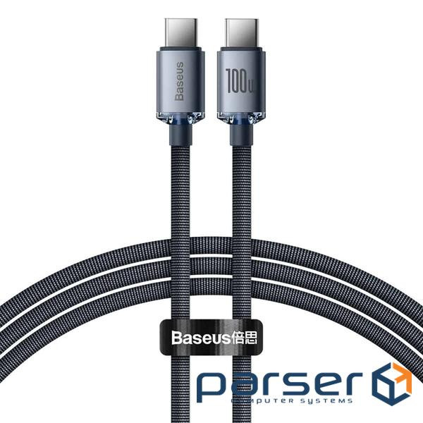 Кабель BASEUS Crystal Shine Fast Charging Data Cable Type-C to Type-C 100W 2м Black (CAJY000701)